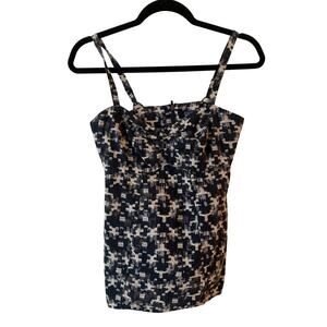 Patagonia Women’s Size 2 Hemp  Organic Cotton Zip Back Cami Tank Geo‎ Print